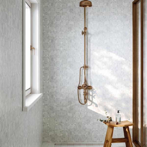 Monet 11 in. x 11 in. Honed Oriental White Marble Mosaic Tile (4.79 sq. ft./Carton)