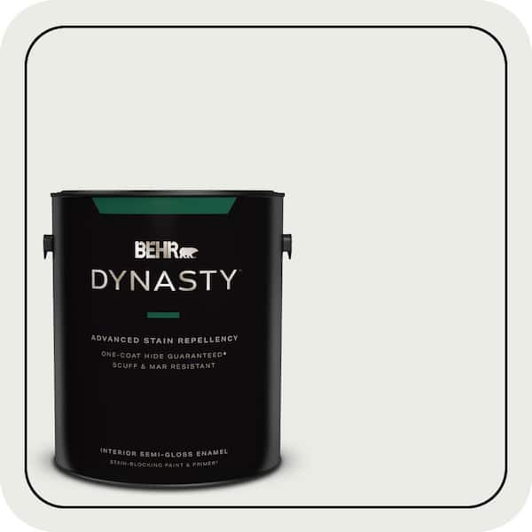 BEHR DYNASTY 1 gal. #52 White Semi-Gloss Enamel Interior Stain-Blocking Paint & Primer