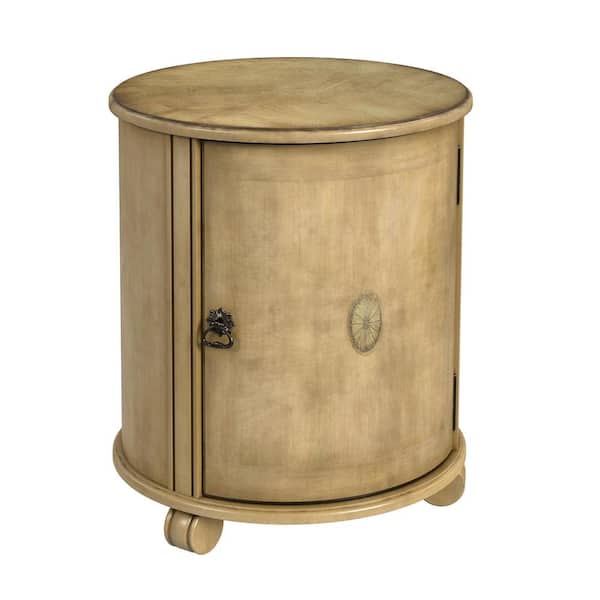 Butler Specialty Company Lawrie 20 in. Beige Round Wood Drum End Table