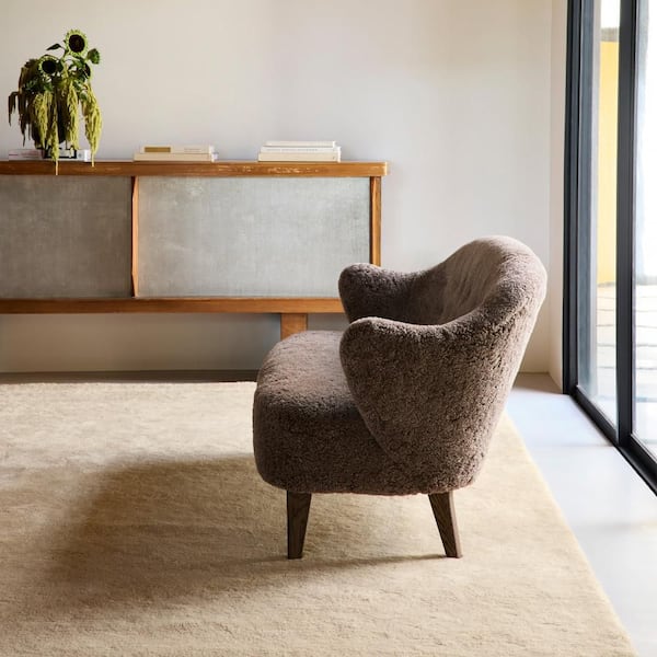 Gaia New Zealand Wool Shag Sand 5 ft. x 8 ft. Indoor Area Rug