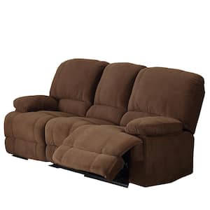 Kevin 82 in. Square Arm 3-Seater Sofa in Brown