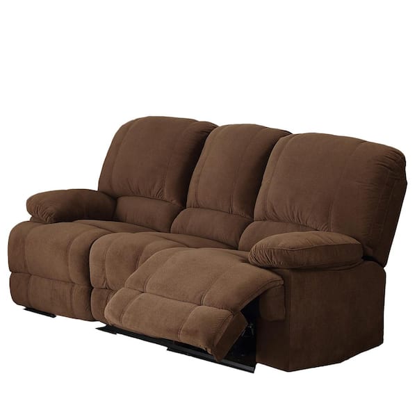 AC Pacific Kevin 82 in. Square Arm 3-Seater Sofa in Brown