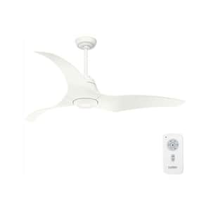 Stingray 60 in. Integrated LED Indoor Porcelain White Ceiling Fan with Light