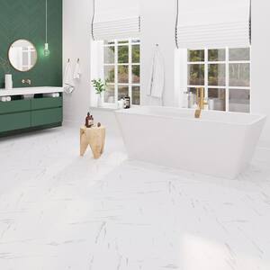 BaseCore Marble 12 MIL x 12 in. W x 12 in. L Peel and Stick Waterproof Vinyl Tile Flooring (36 sqft/case)