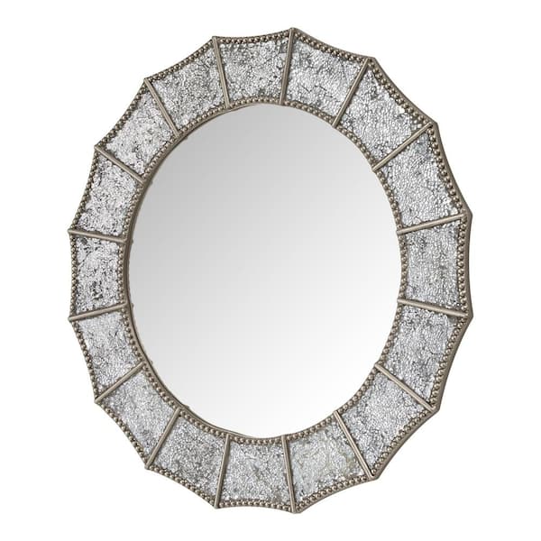 Infinity Instruments Antique Silver 22.5 in. W x 22.5 in. H Wall Mirror -  Round Victorian Silver Plastic Frame 20001AS-MR - The Home Depot