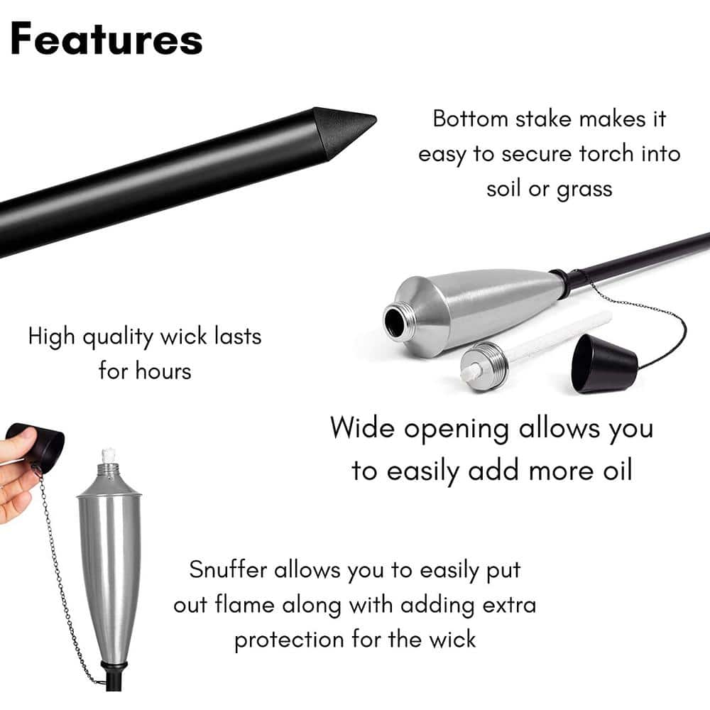 59.5'' Metal Garden Torch (Set of 4)
