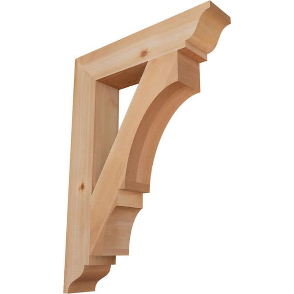 Ekena Millwork 3.5 in. x 28 in. x 20 in. Western Red Cedar Balboa Traditional Smooth Bracket