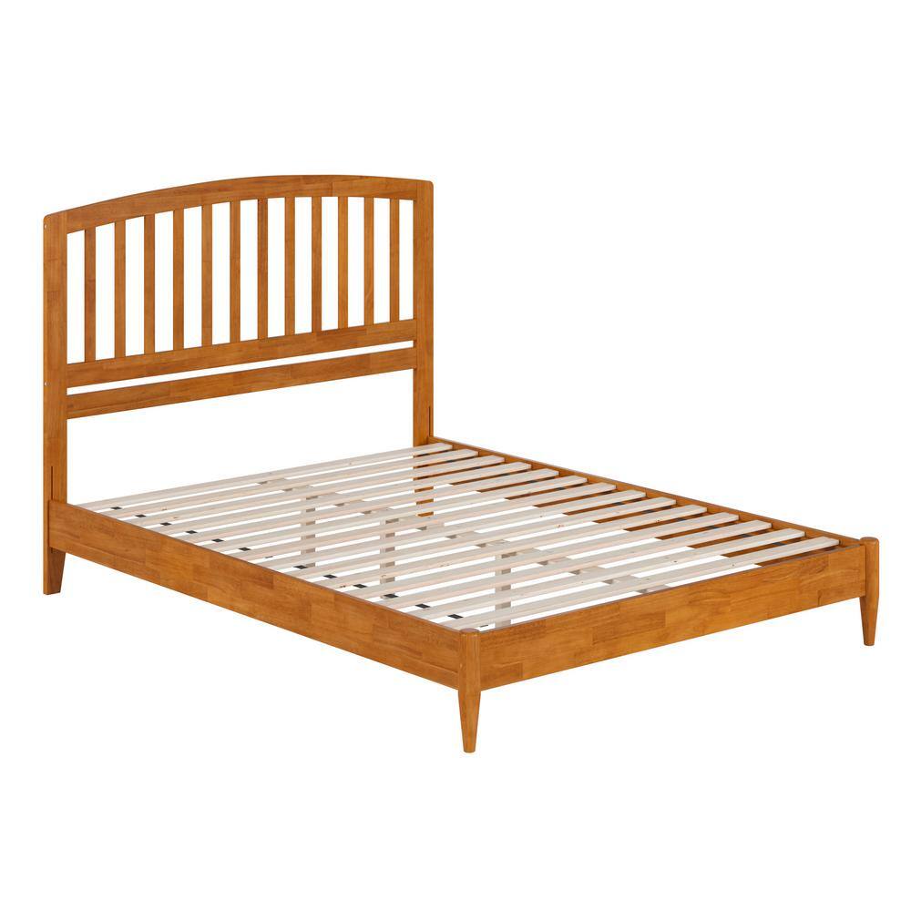Quincy Light Toffee Queen Wood Platform Bed with Slats