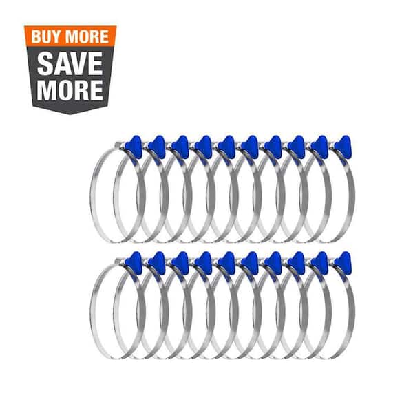 4 in. Stainless Steel Adjustable Key Hose Clamp, Thumb Screw Hose Clamps for Dust Collection, Dust Collector (20-Pack)