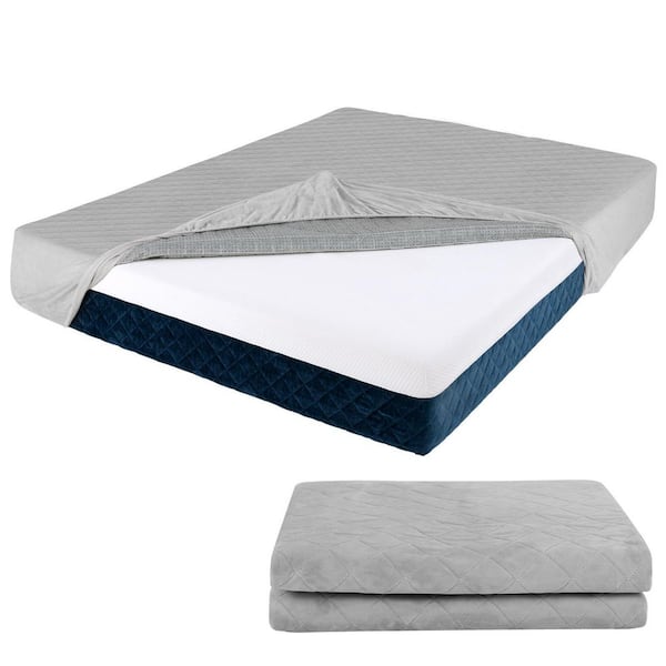 Luxury Super Soft Velvet Queen Size 80 in. x 60 in. Polyester Mattress Protector with Fit Elastic Pocket