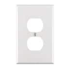 1-Gang Midway Duplex Outlet Nylon Wall Plate, White