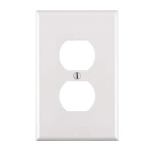 1-Gang Midway Duplex Outlet Nylon Wall Plate, White