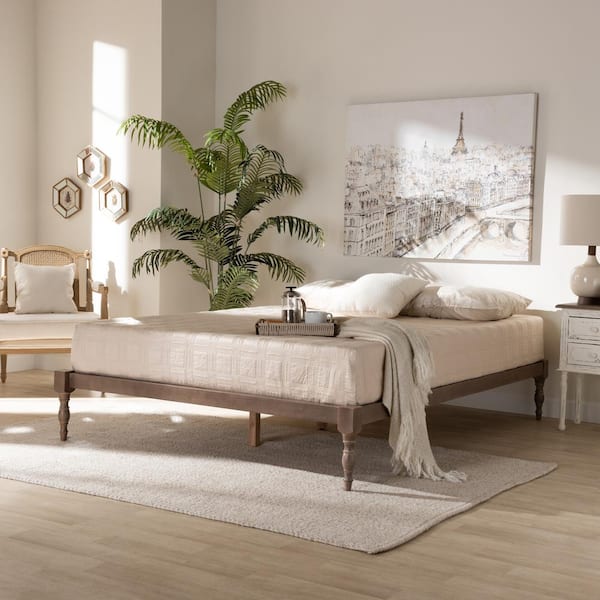Iseline Oak Queen Platform Bed Frame