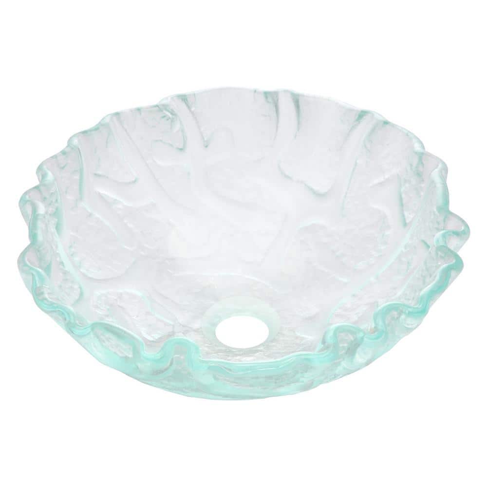 Clear Wavy Textured Glass Above-Counter Vessel Sink