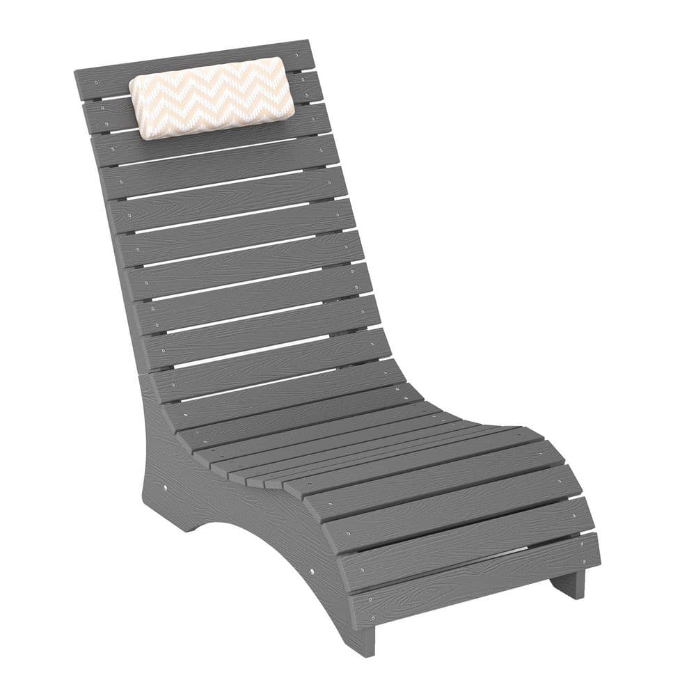1-Piece Gray HDPS Plastic Aquawave Patio Outdoor Chaise Lounge with Cushion Headrest and Weighted Sandbag for Pool price history on PriceWatchPro