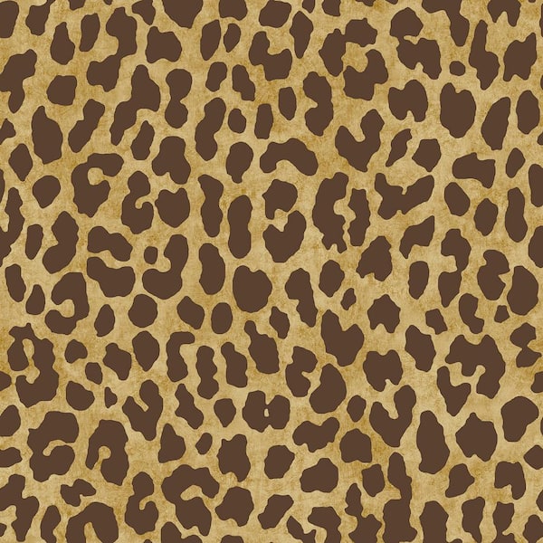 RUPAUL RuLeopard Brown Vinyl Peel and Stick Wallpaper Sample