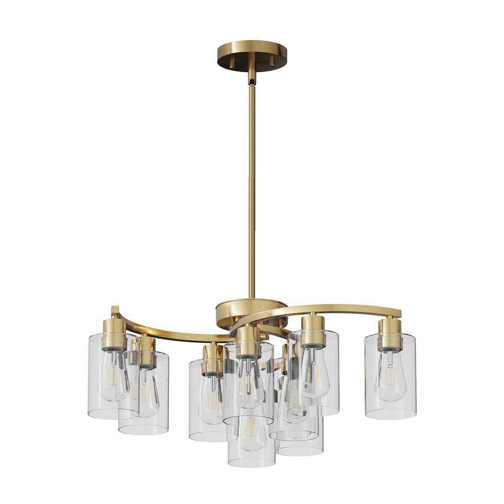 9-Light Gold Pendant Light with Frosted Glass Shade, without light source price history on PriceWatchPro