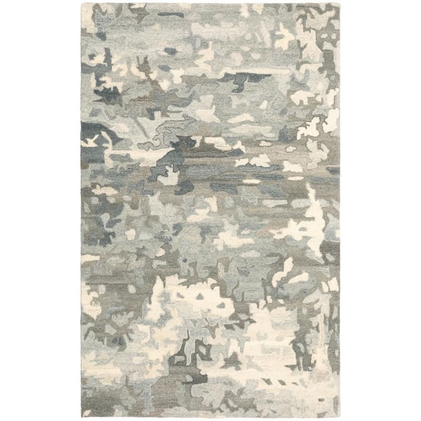 10 X 13 Gray, Charcoal Abstract Washable Area Rug Runner Rug