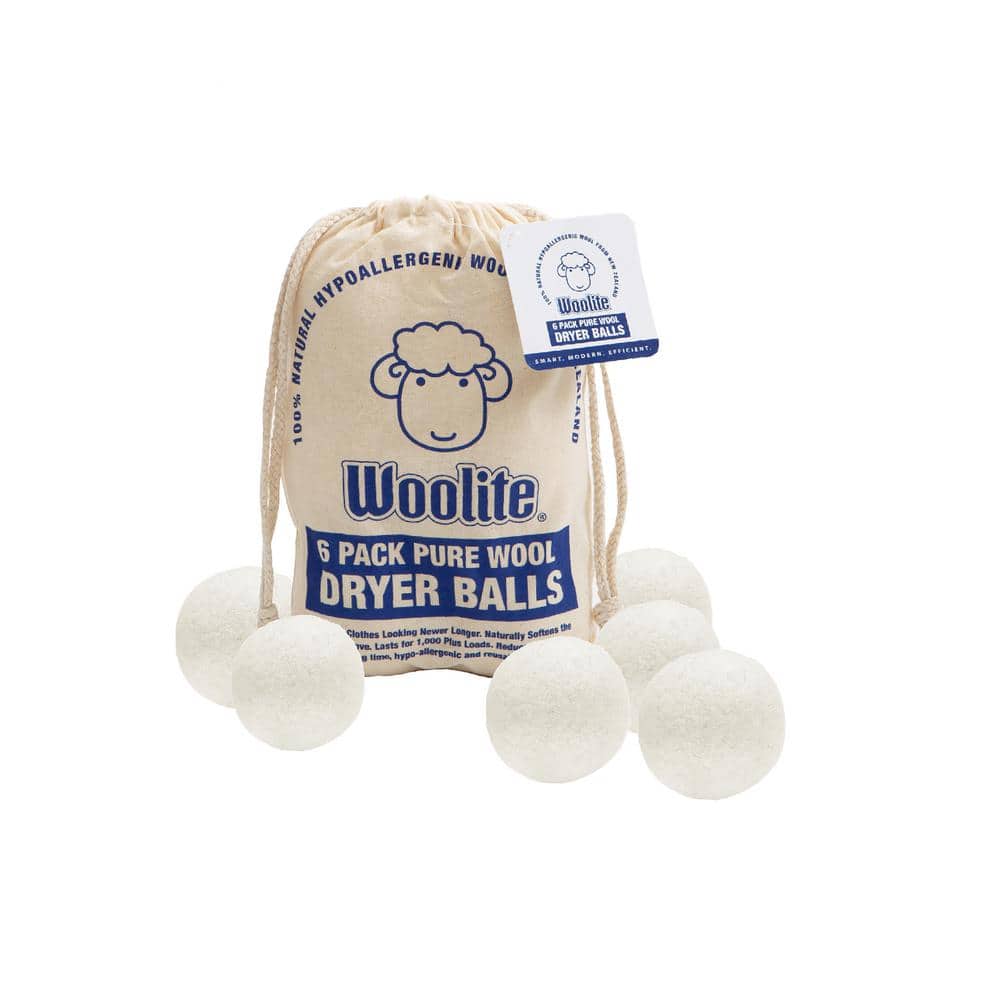 Eco-Friendly Wool Dryer Balls Set with Canvas Bag, 6 Pack