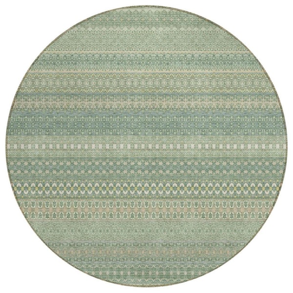 8' Charcoal Grey Hand Woven Uv Treated Geometric Traditional Round Indoor Outdoor Area Rug 8' Charcoal Grey Hand Woven Uv Treated Geometric Traditional Round Indoor Outdoor Area Rug