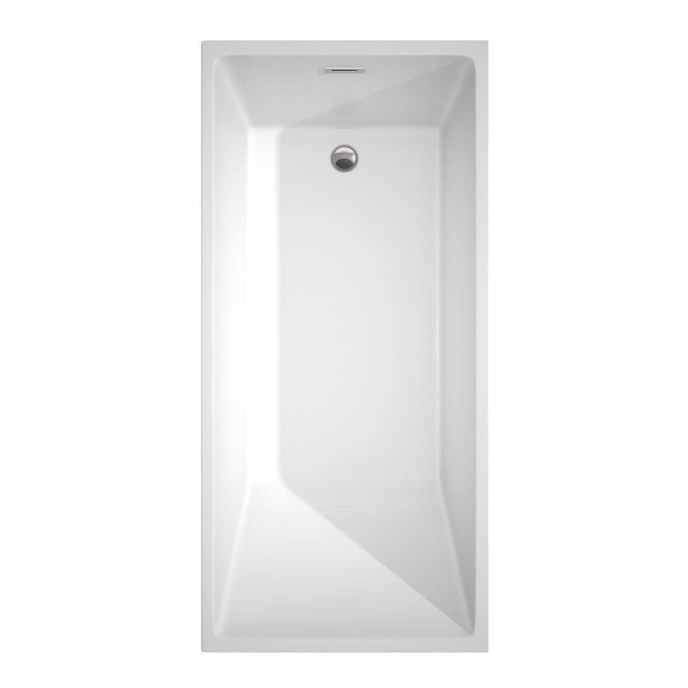 Hannah 67'' White Acrylic Freestanding Soaking Bathtub