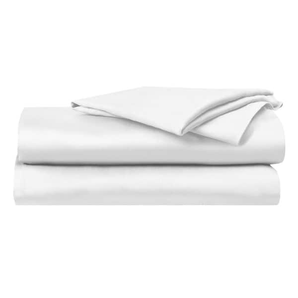Delara Delara 4-Piece 100% Viscose Derived from Bamboo White Sheet Set, Cal King, Soft, Breathable and Moisture-Wicking