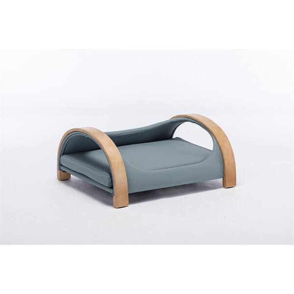 Foobrues Dog Bed with Solid Wood Frame and PU Cushion