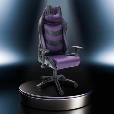 Ergonomic Purple/Black High Back Racer Style Video Gaming Chair