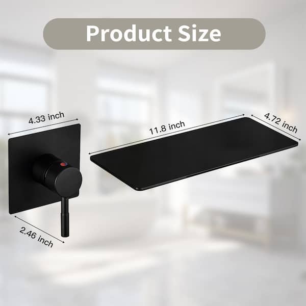 Single Handle Wall Mounted Faucet with Spot Resistant in Matte Black Valve Included