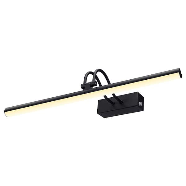 Unbranded Minimalist Rechargeable 16 in. Wall Mounted Black LED Picture Light with Remote Control