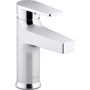 Taut Single-Hole Single-Handle Bathroom Faucet with Grid Drain in Polished Chrome
