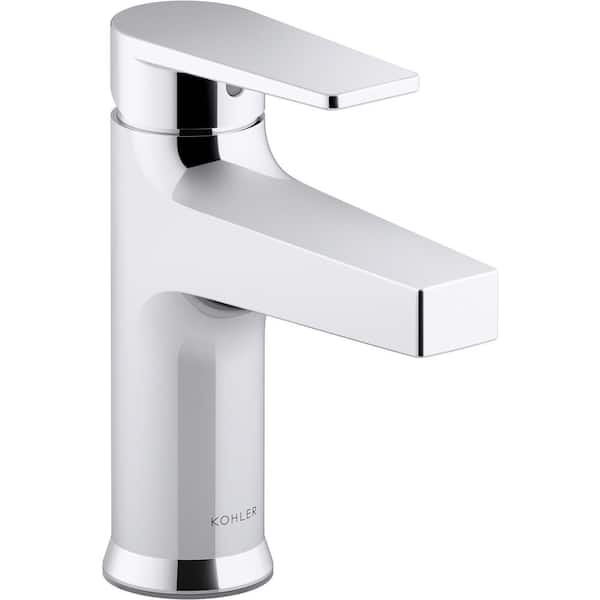 KOHLER Taut Single-Hole Single-Handle Bathroom Faucet with Grid Drain in Polished Chrome