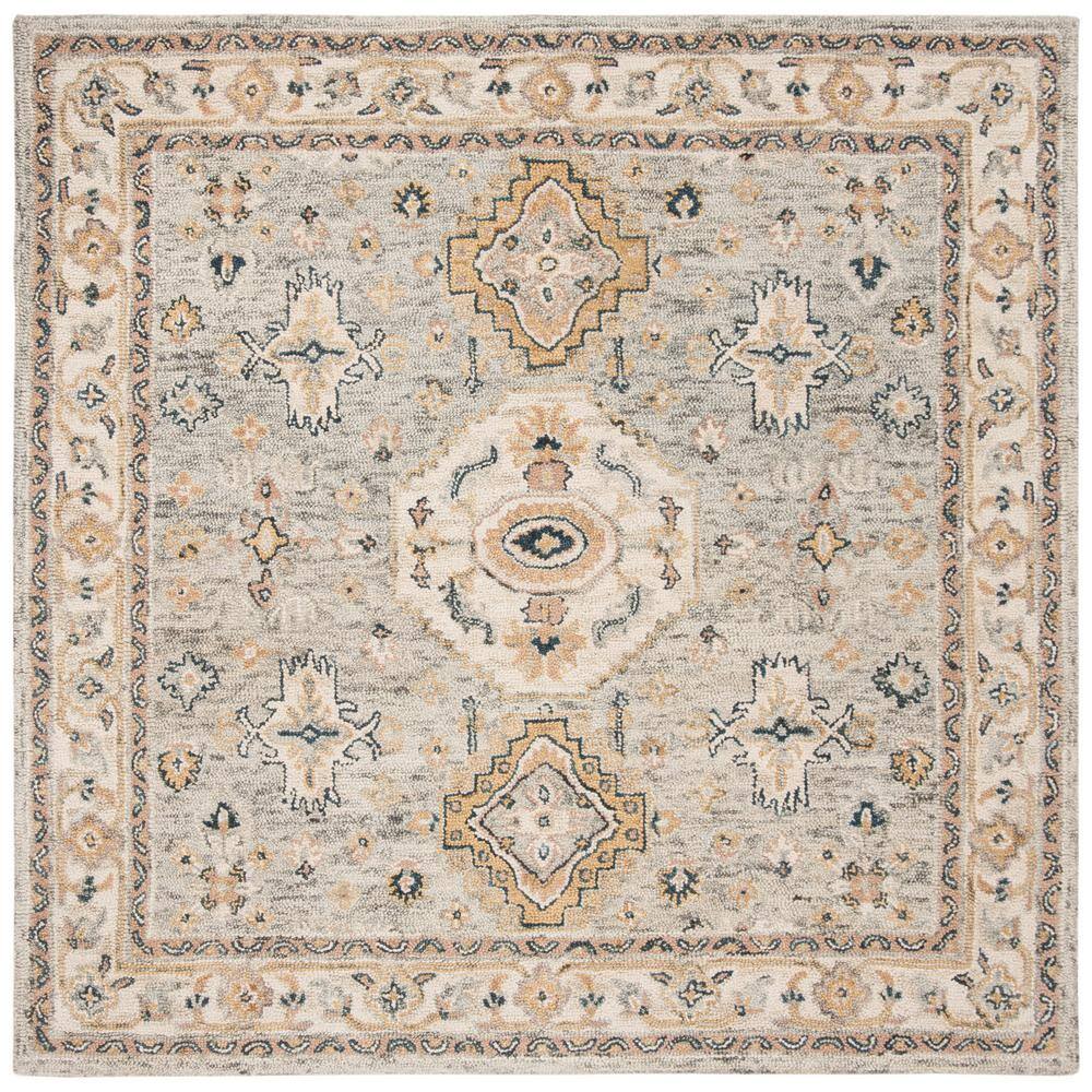 Ivory Hand-Tufted Wool Square Tufted Accent Rug - 3'