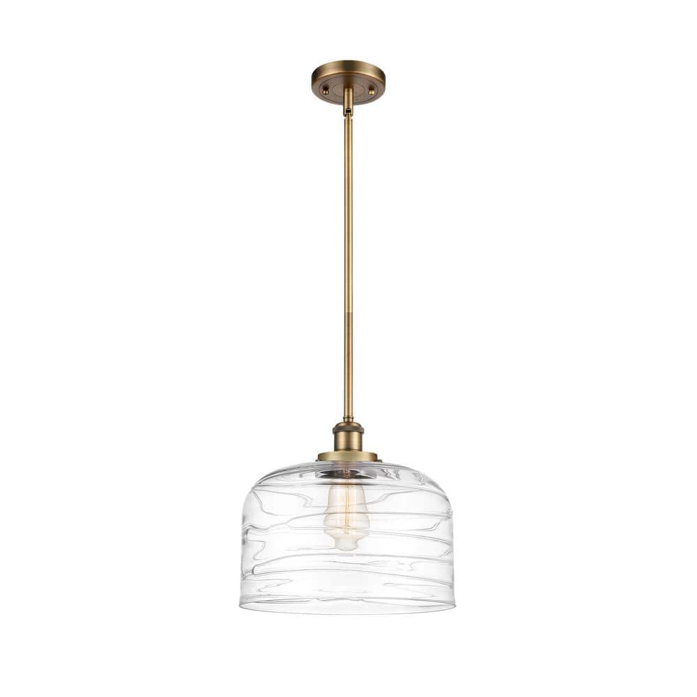 Brushed Brass Mini Pendant with Clear Glass Shade