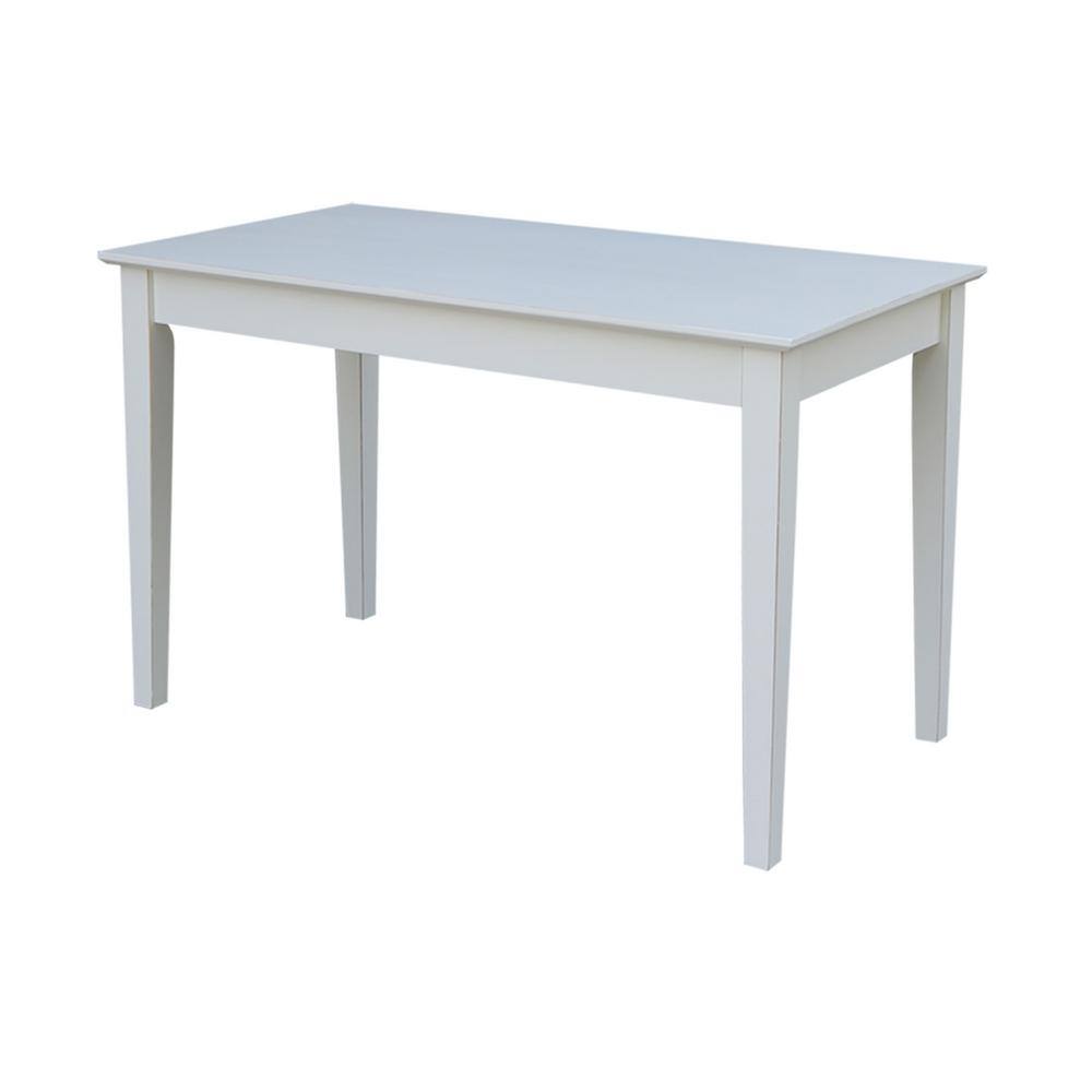 Transitional Beach White 48" Solid Hardwood Home Office Desk with Drawer