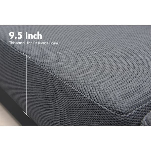 7 Pieces Patio Seating Sofas Aluminum Furniture Outdoor Couch Sectional Set with Cushions and Aluminum Table Gray