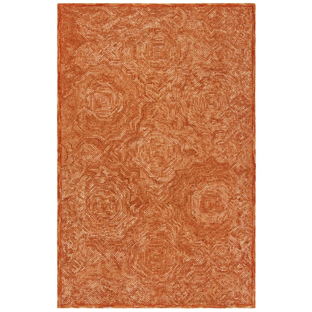 Handmade Rust Wool 8' x 10' Tufted Area Rug
