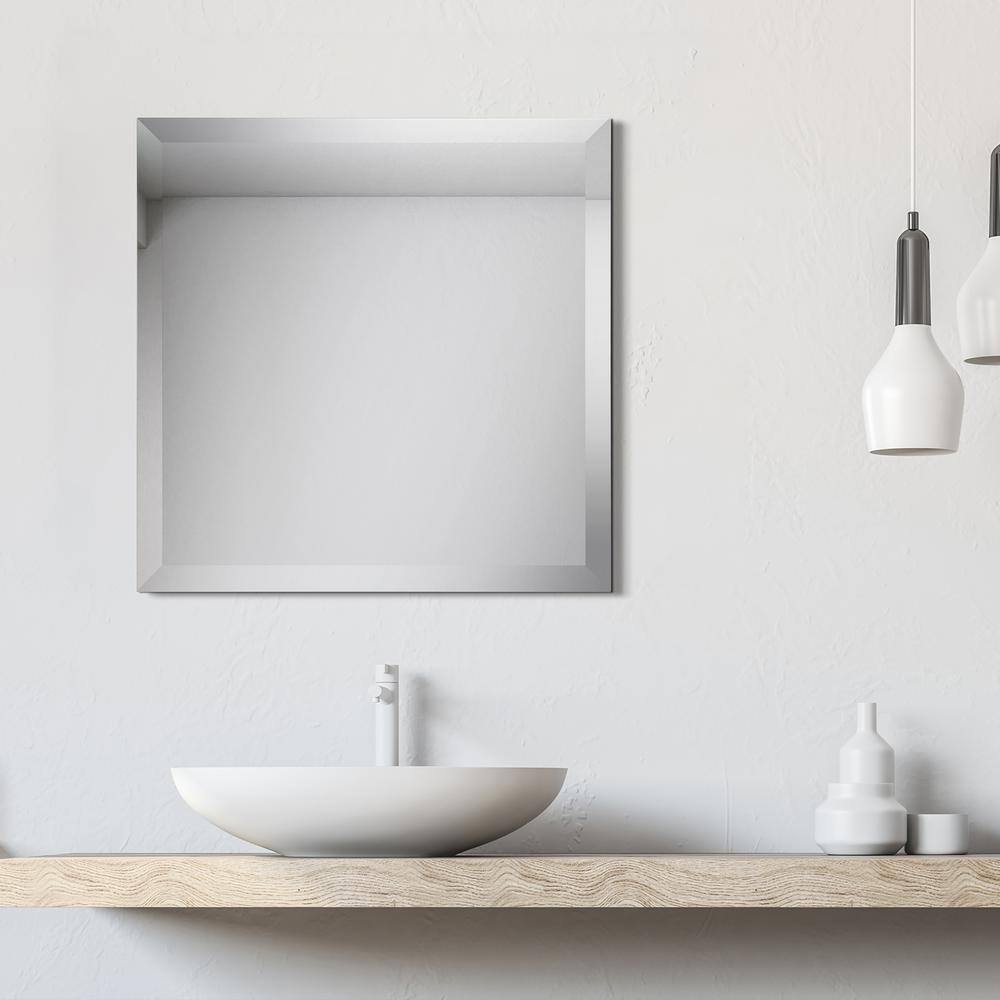 24" x 24" Frameless Beveled Rectangular Wall Mirror