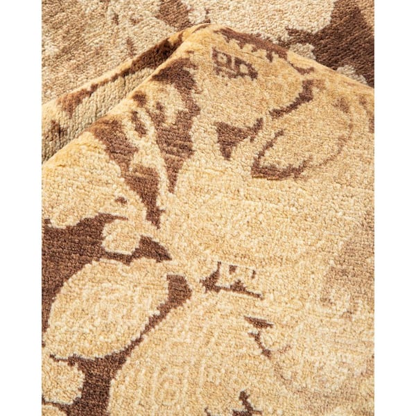 Mogul Brown 10 ft. x 14 ft. Oriental Wool Indoor Area Rug