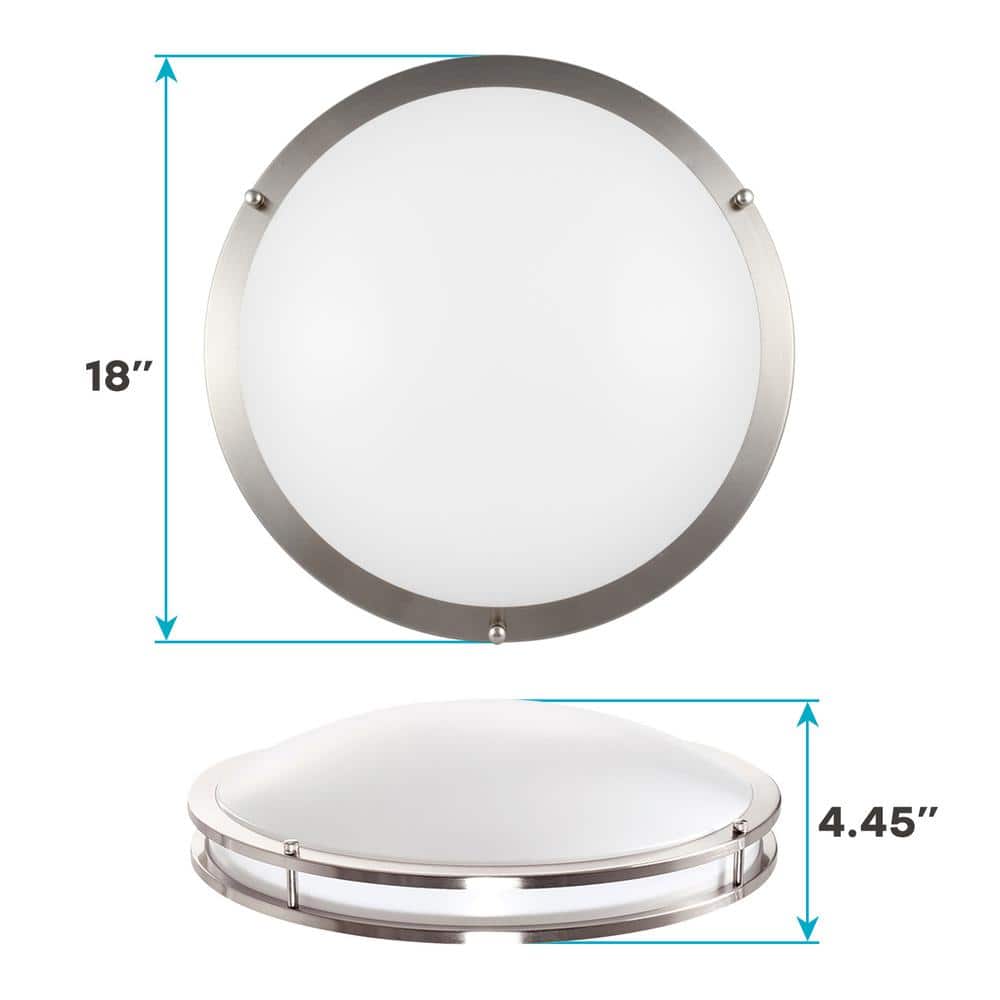 SelectaGlow 18" Chrome LED Flush Mount Ceiling Light with Color Options