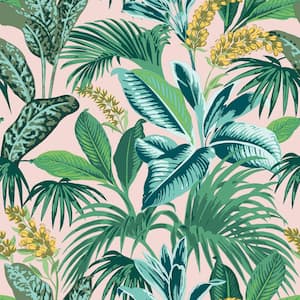 Havana Palm Pink Botanical Peel and Stick Wallpaper Sample