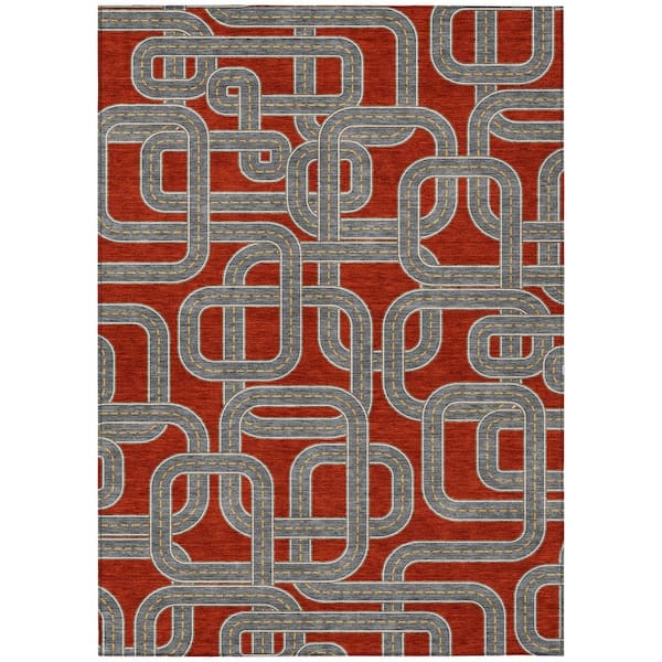 Chantille Machine Washable Indoor/Outdoor Abstract ACN2764 Red 10 ft. x 14 ft. Area Rug