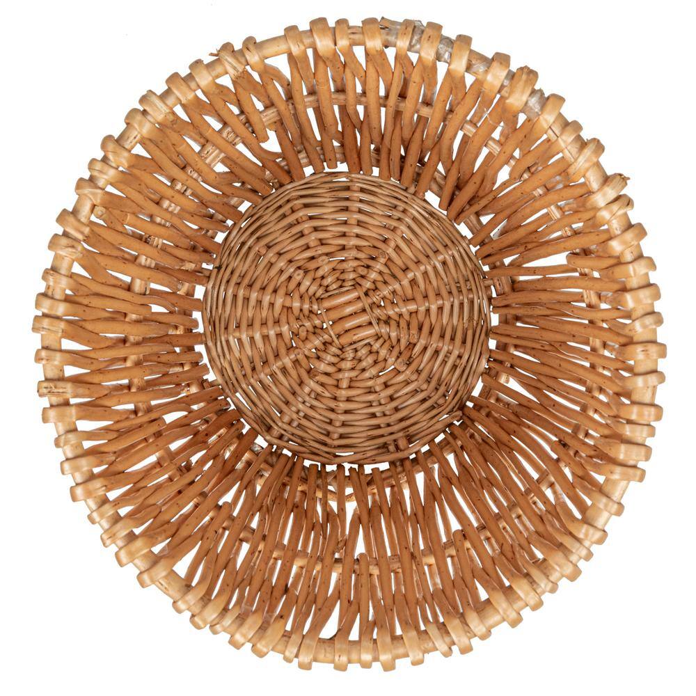 Natural Handwoven Willow Waste Basket with Removable Liner