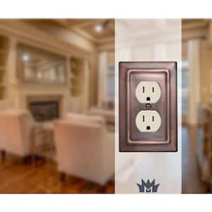 Architectural 1-Gang Antique Copper Duplex/Outlet Metal Wall Plate (2-Pack)