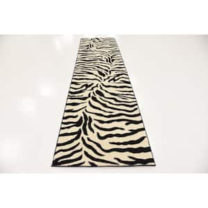 Wildlife Zebra Ivory 2' 7 x 10' 0 Runner Rug