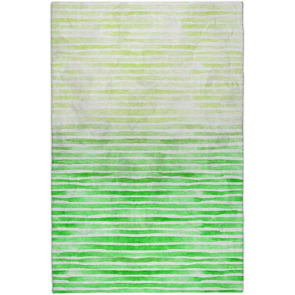 Dream Shag Premium Machine Washable Abstract ADS187 Green 3 ft. x 5 ft. Area Rug