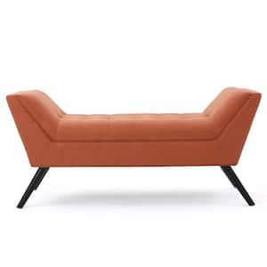 Demi Orange Bench Upholstered (23.50 in. x 52 in. x 19.50 in.)