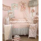 Tea Party 4-Piece Floral Cotton Blend Crib Bedding Set