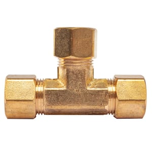 3/8 in. O.D. Comp Brass Compression Tee Fitting (5-Pack)