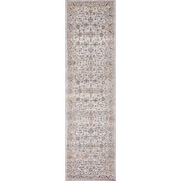 Concord Global Trading Creation Gray Shimmer 3 ft. x 9 ft. Traditional Runner Rug